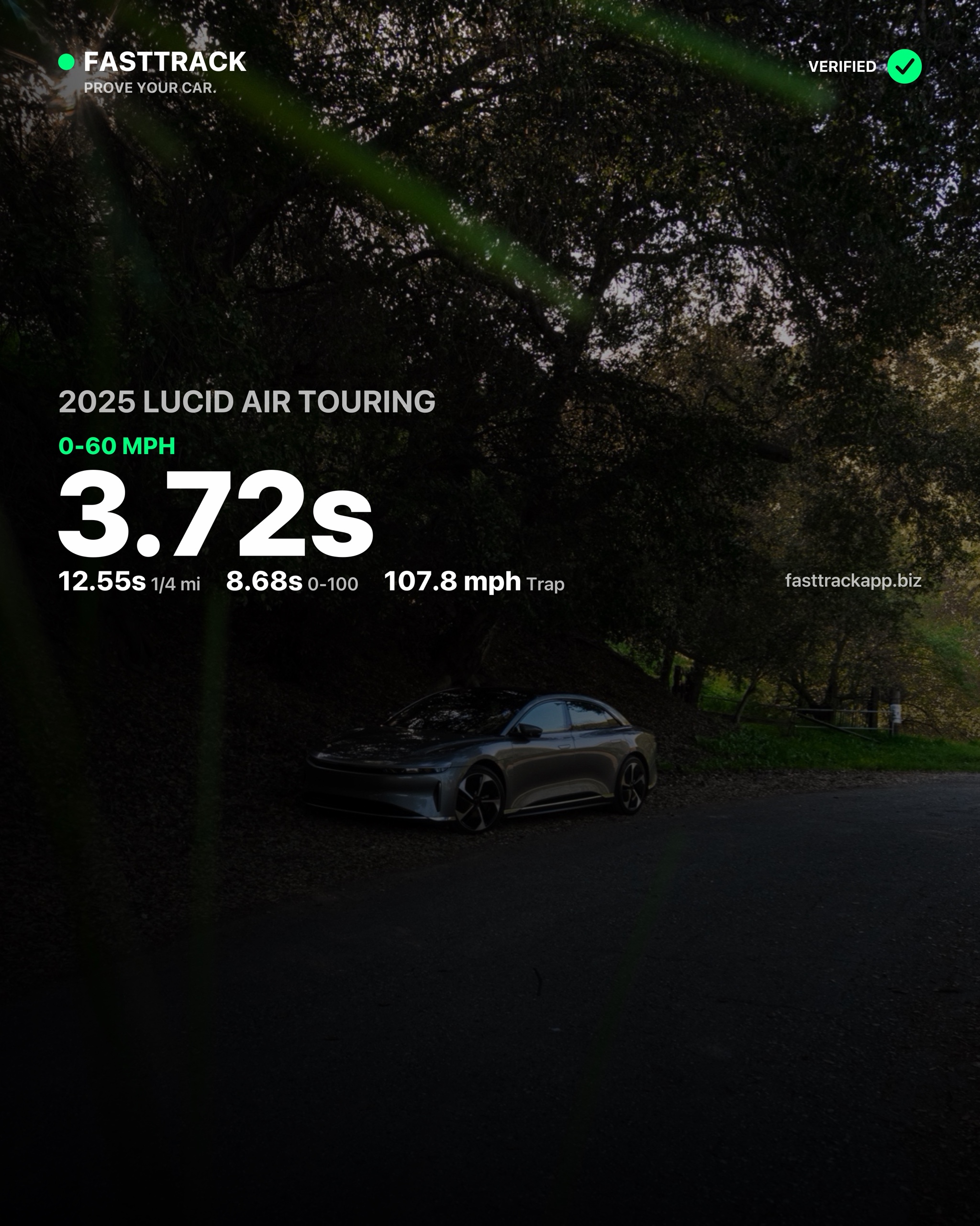 stockmomcar's 2025 Lucid Air, 3.38s 0-60