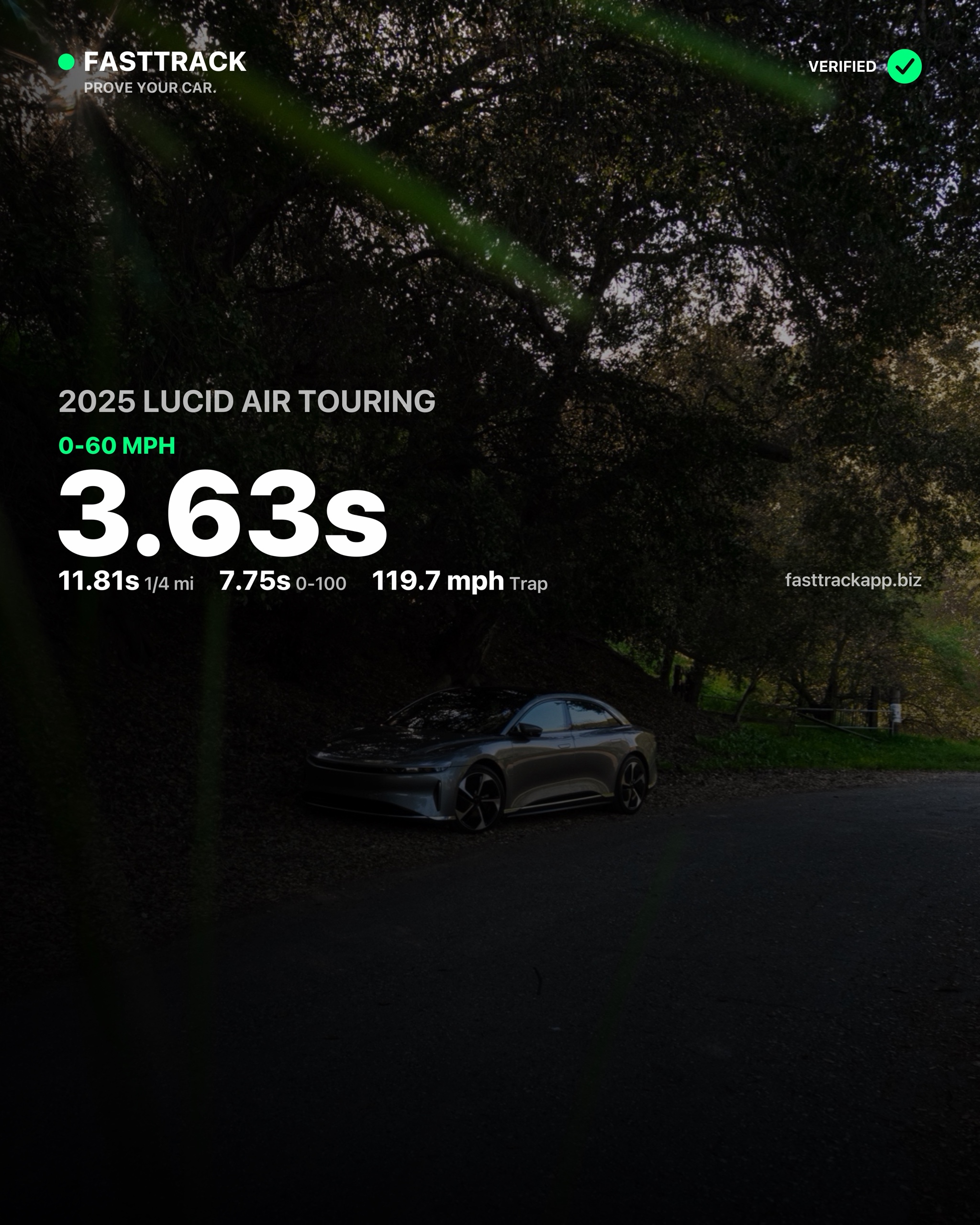stockmomcar's 2025 Lucid Air, 3.25s 0-60