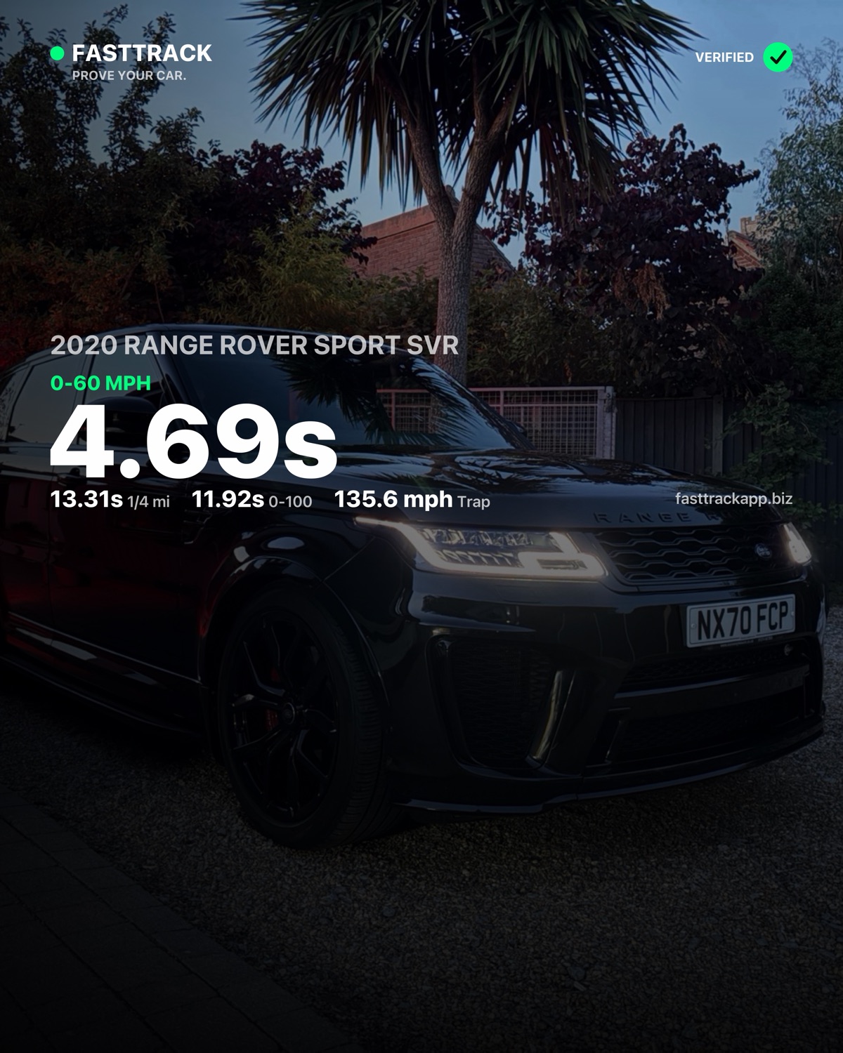 Zac daniels's 2020 Range Rover Sport SVR, 4.43s 0-60