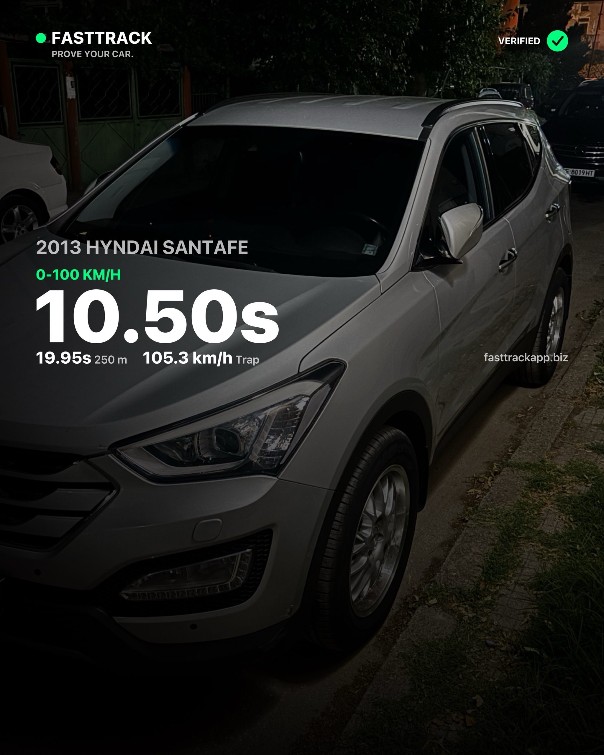 Vasil's 2013 Hyndai Santafe, 9.42s 0-60
